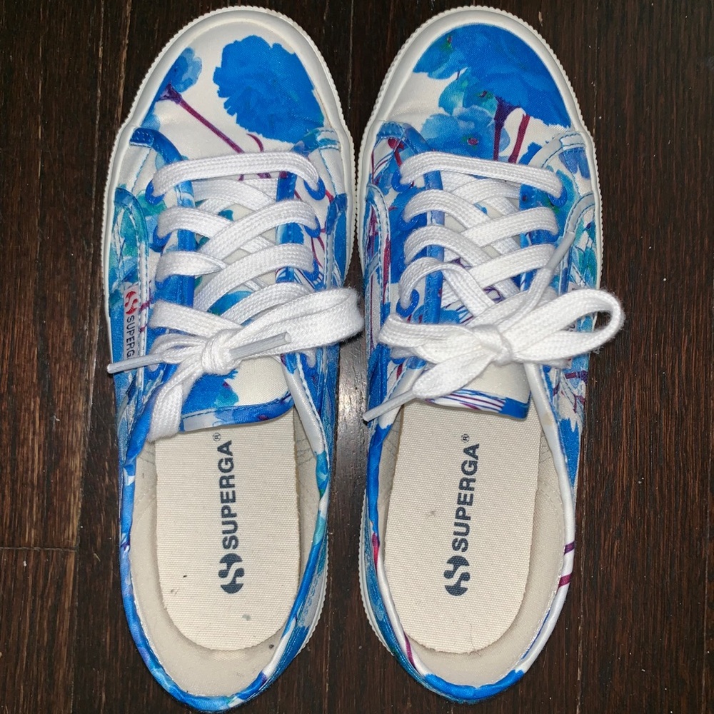 SUPERGA Blue & White Floral Sneaker